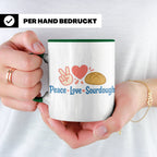 Sauerteig Tasse Peace Love Sourdough | Geschenk für Bäcker,  – Grün [farbe:grün]