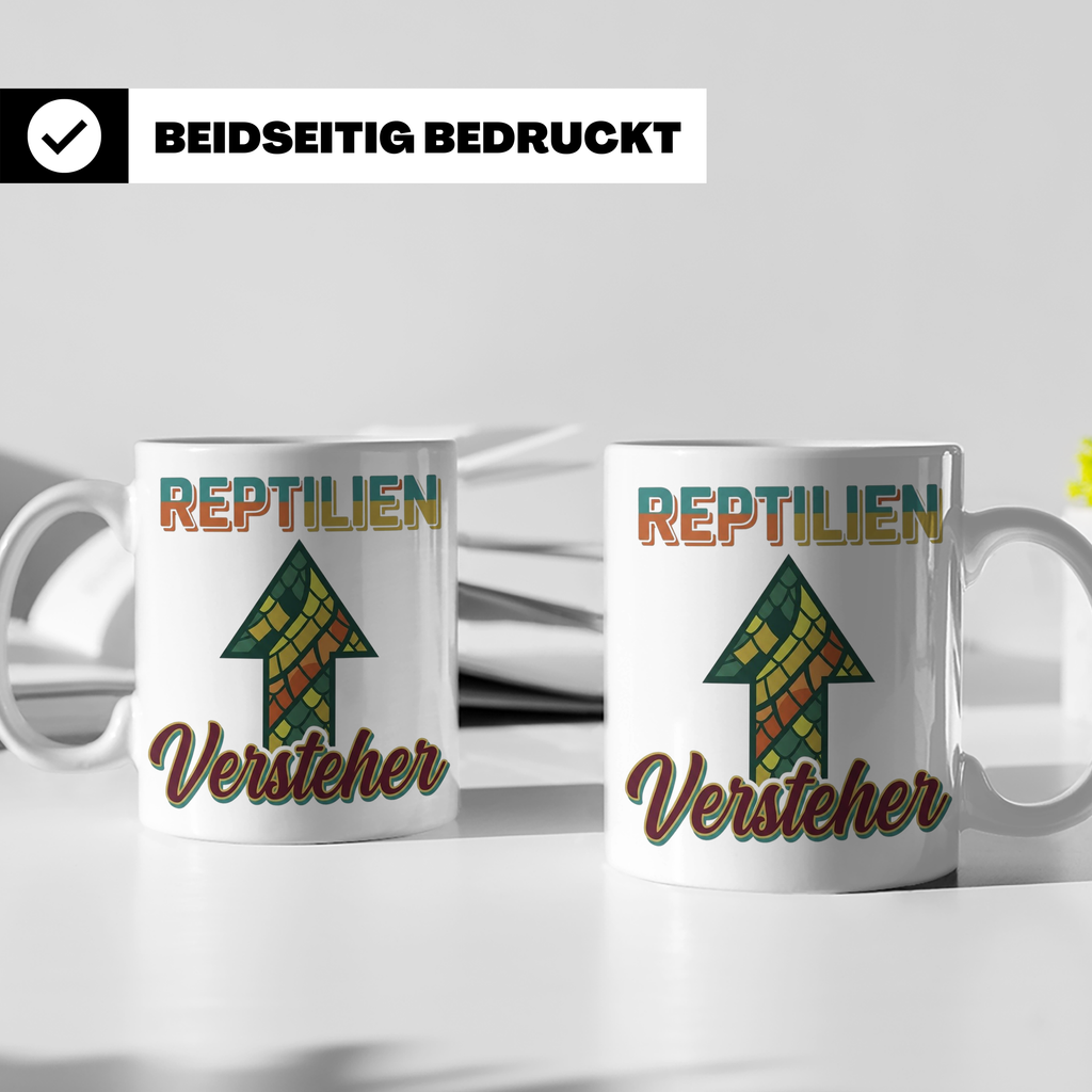 Reptilien Versteher Tasse für Terraristik Fans, Kaffeebecher – Weiß [farbe:weiß]