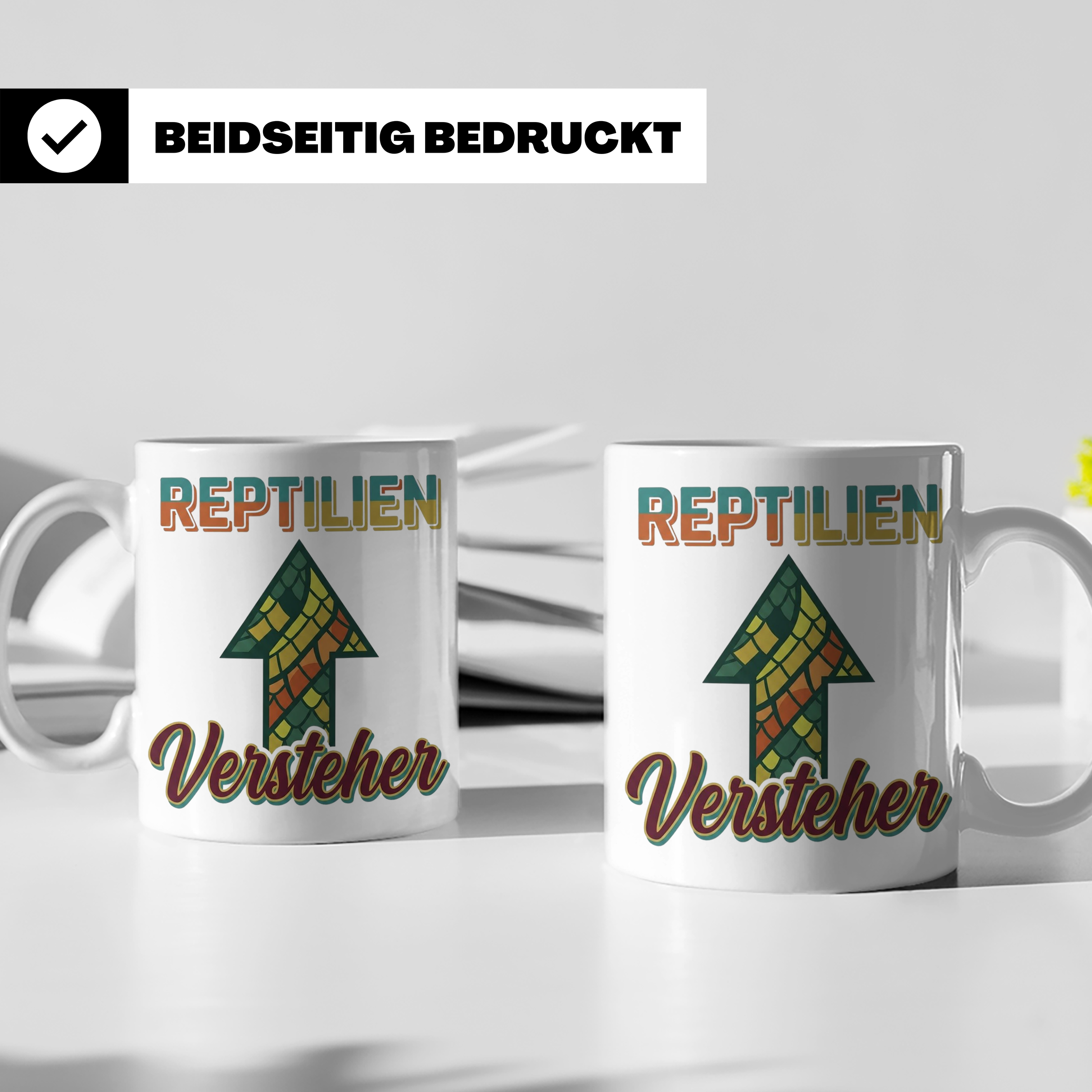 Reptilien Versteher Tasse für Terraristik Fans, Kaffeebecher – Weiß [farbe:weiß]