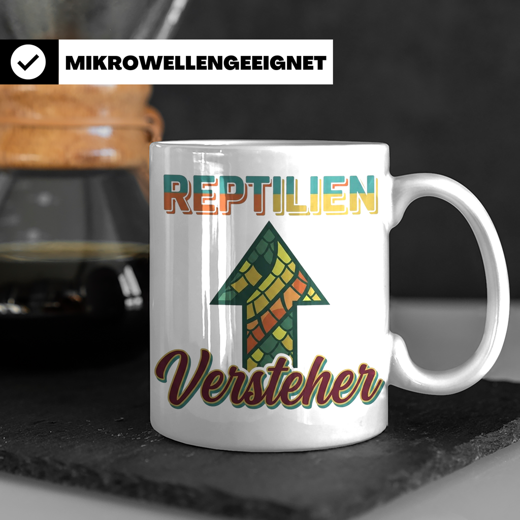 Reptilien Versteher Tasse für Terraristik Fans, Kaffeebecher – Weiß [farbe:weiß]