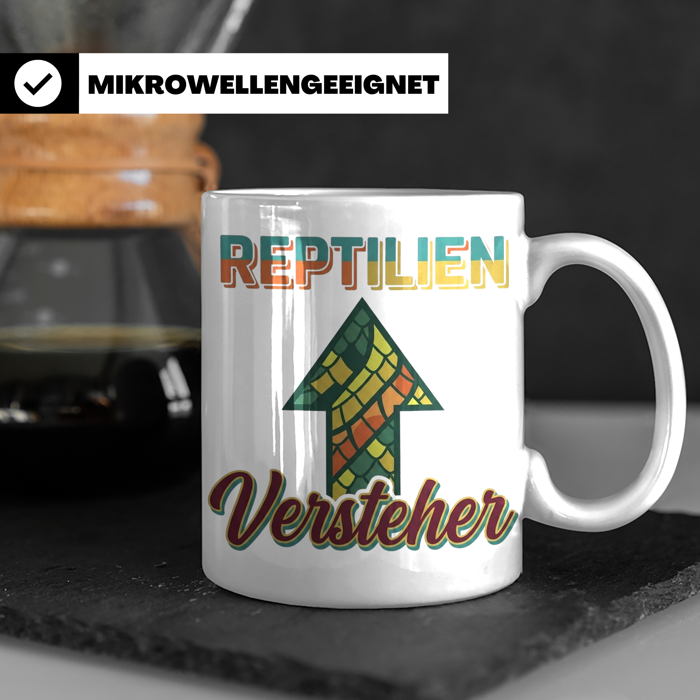 Reptilien Versteher Tasse für Terraristik Fans, Kaffeebecher – Weiß [farbe:weiß]