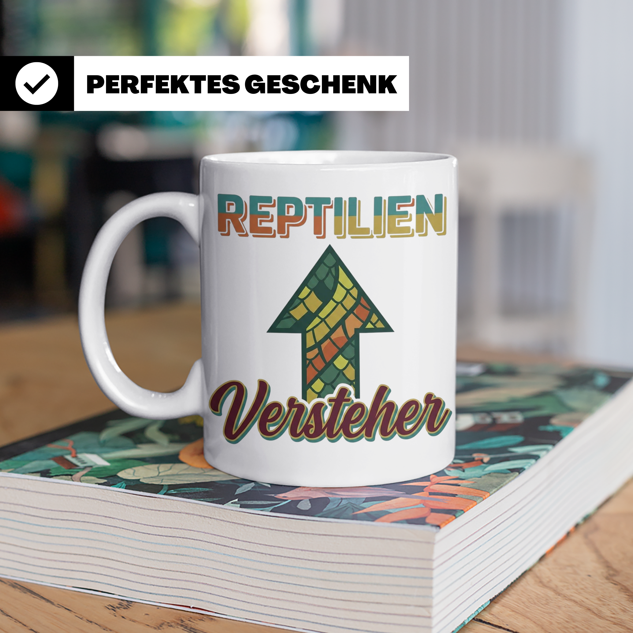 Reptilien Versteher Tasse für Terraristik Fans, Kaffeebecher – Weiß [farbe:weiß]