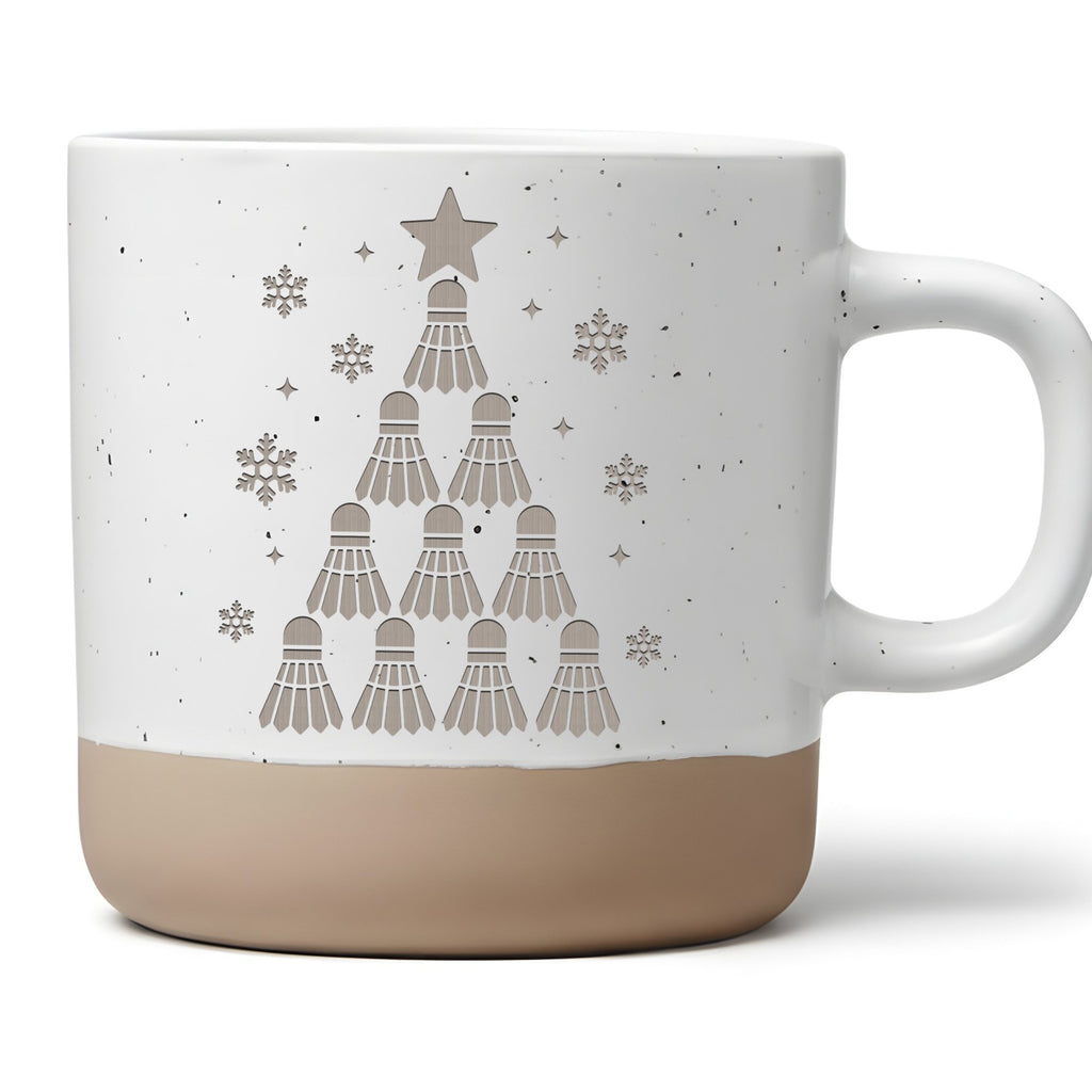 Badminton Weihnachtsbaum Tasse - Lustiges Geschenk für Spieler Trainer – Bild 1