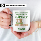 Gärtner Tasse mit Spruch Latten am Zaun Hecke | Lustiges Ges – Weiß [farbe:weiß]