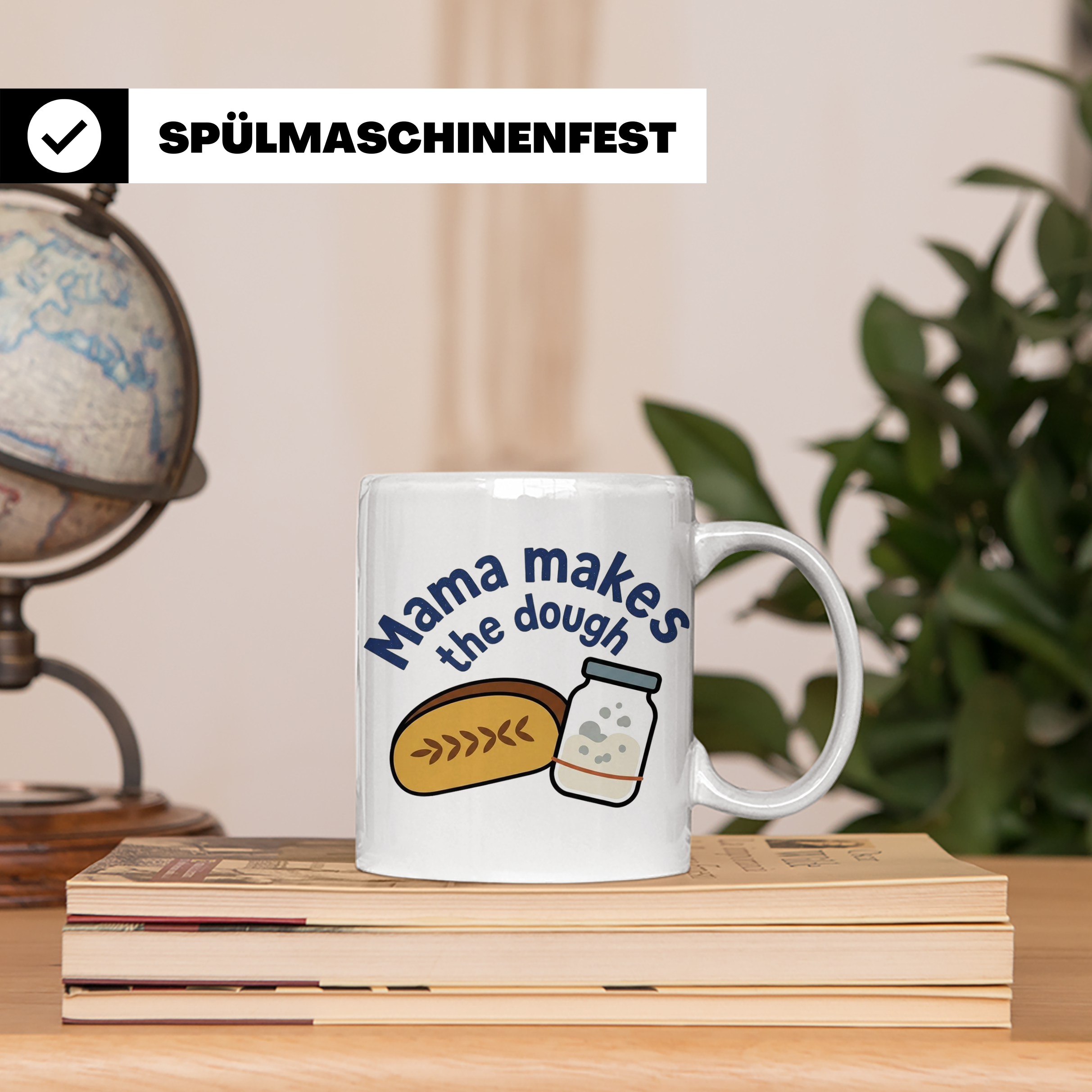 Sauerteig Mama Tasse Bäckerin Spruch Mama makes the dough Br – Weiß [farbe:weiß]