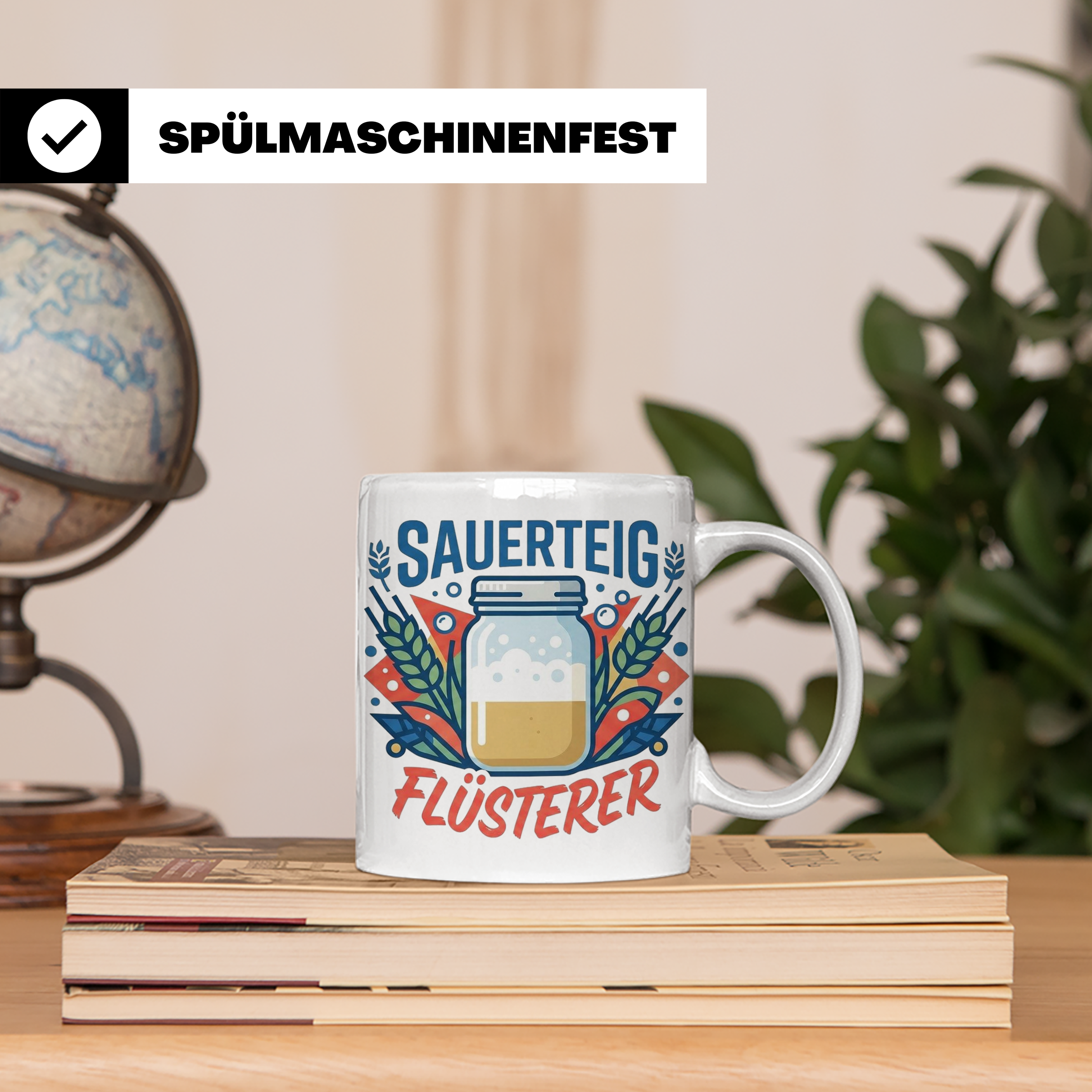 Sauerteig Flüsterer Tasse für Hobbybäcker, lustiges Bäcker G – Weiß [farbe:weiß]