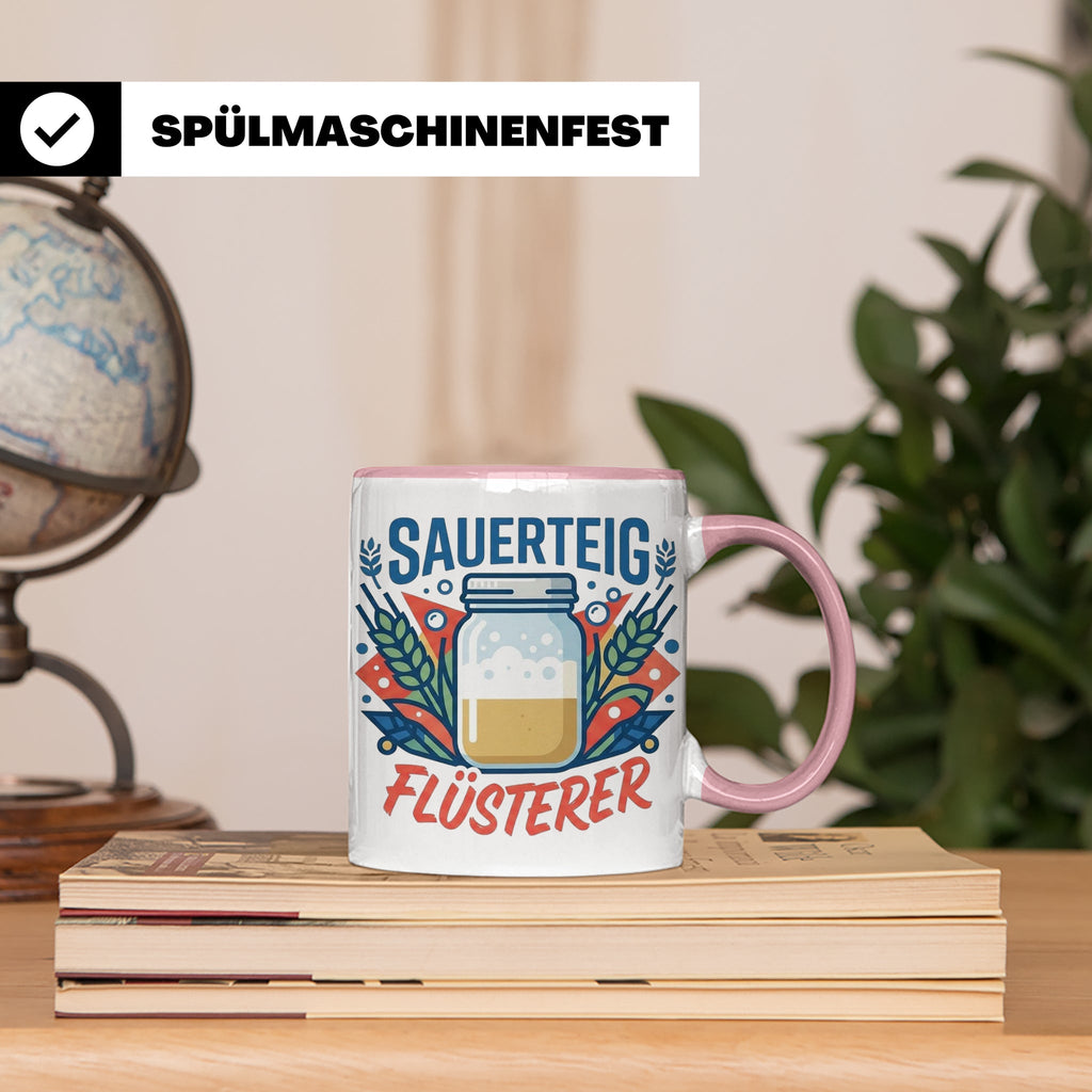 Sauerteig Flüsterer Tasse für Hobbybäcker, lustiges Bäcker G – Rosa [farbe:rosa]