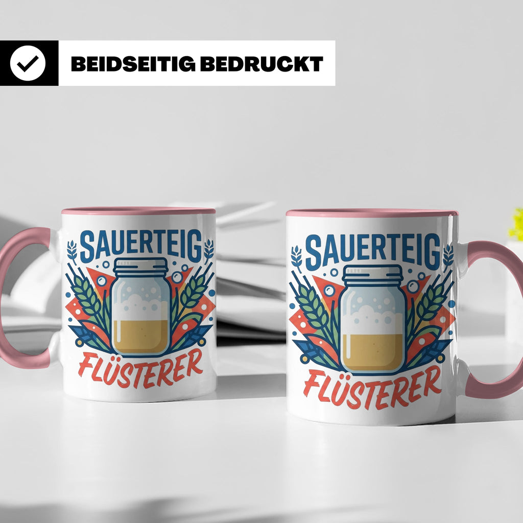 Sauerteig Flüsterer Tasse für Hobbybäcker, lustiges Bäcker G – Rosa [farbe:rosa]