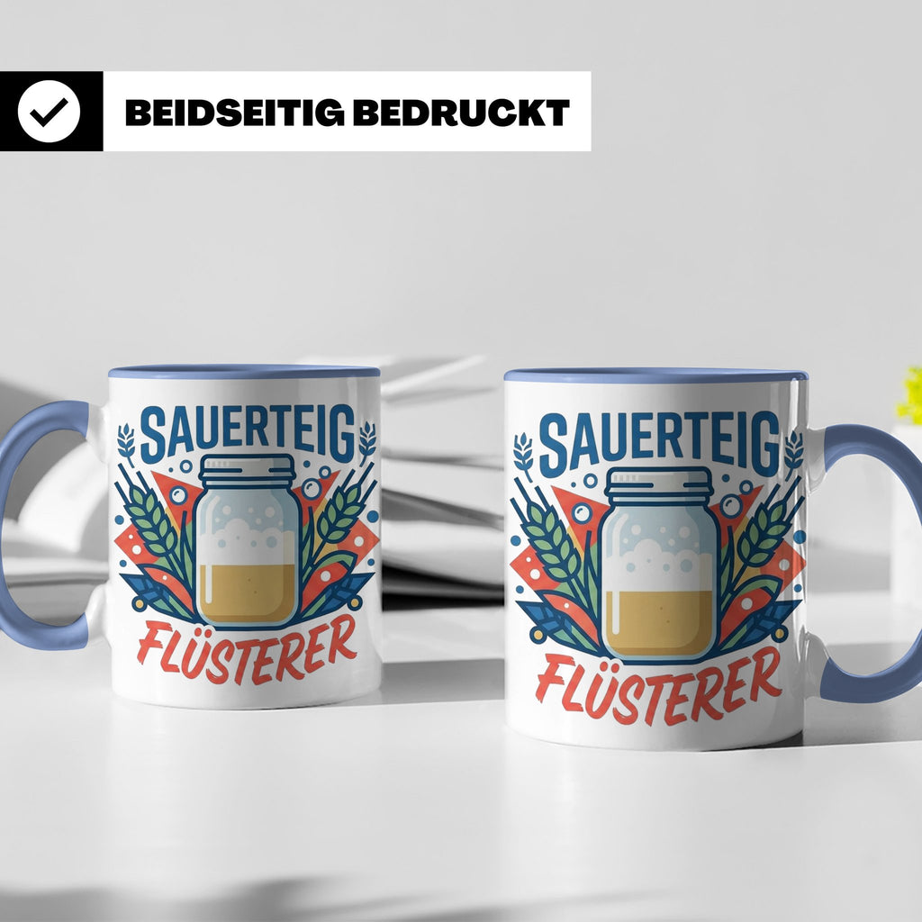 Sauerteig Flüsterer Tasse für Hobbybäcker, lustiges Bäcker G – Blau [farbe:blau]