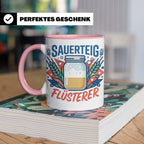 Sauerteig Flüsterer Tasse für Hobbybäcker, lustiges Bäcker G – Rosa [farbe:rosa]