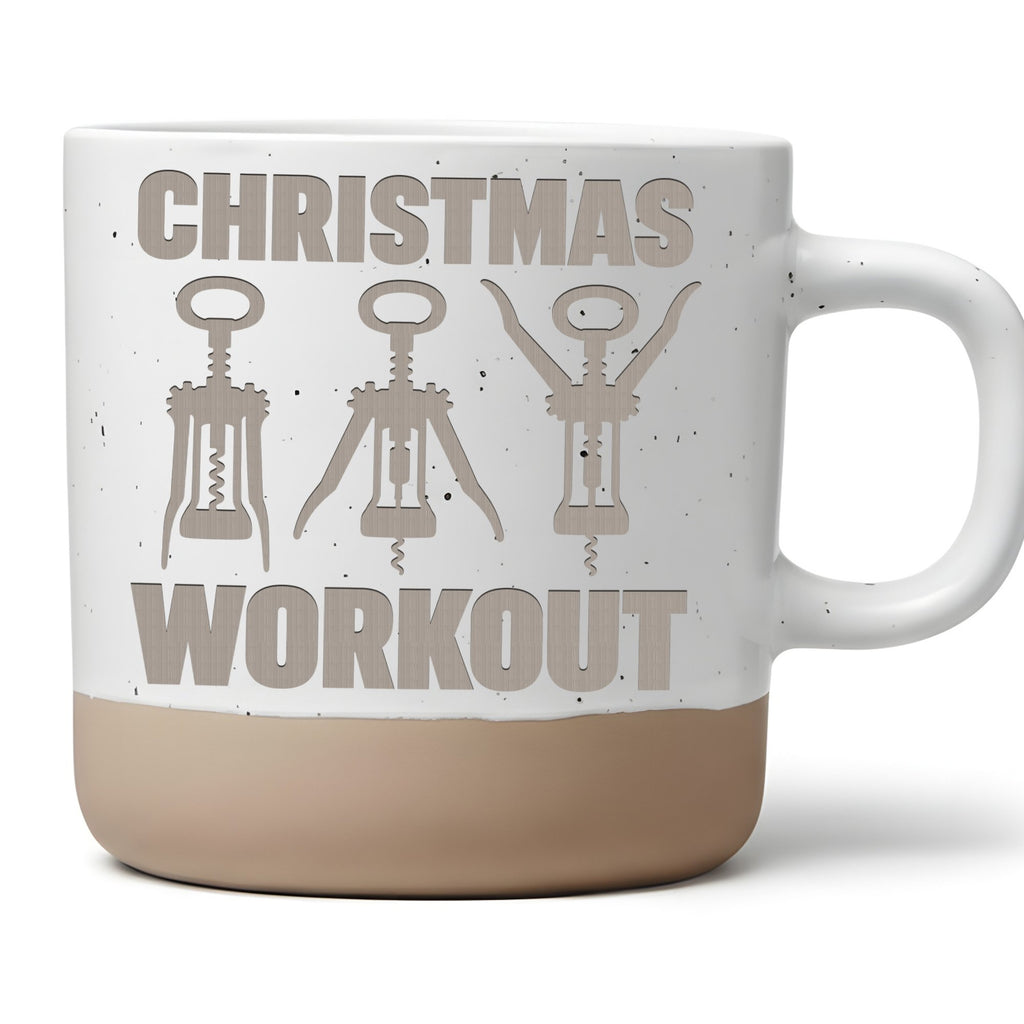 Korkenzieher Tasse Christmas Workout - Lustiges Geschenk für Weintrink – Bild 1
