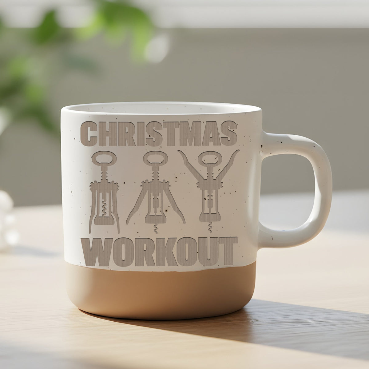 Korkenzieher Tasse Christmas Workout - Lustiges Geschenk für Weintrink – Bild 6