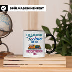 Techno Tasse lustiger Spruch Ein Tag ohne Techno... DJ Gesch – Schwarz [farbe:schwarz]
