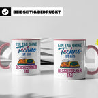 Techno Tasse lustiger Spruch Ein Tag ohne Techno... DJ Gesch – Rosa [farbe:rosa]