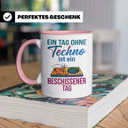 Techno Tasse lustiger Spruch Ein Tag ohne Techno... DJ Gesch – Rosa [farbe:rosa]