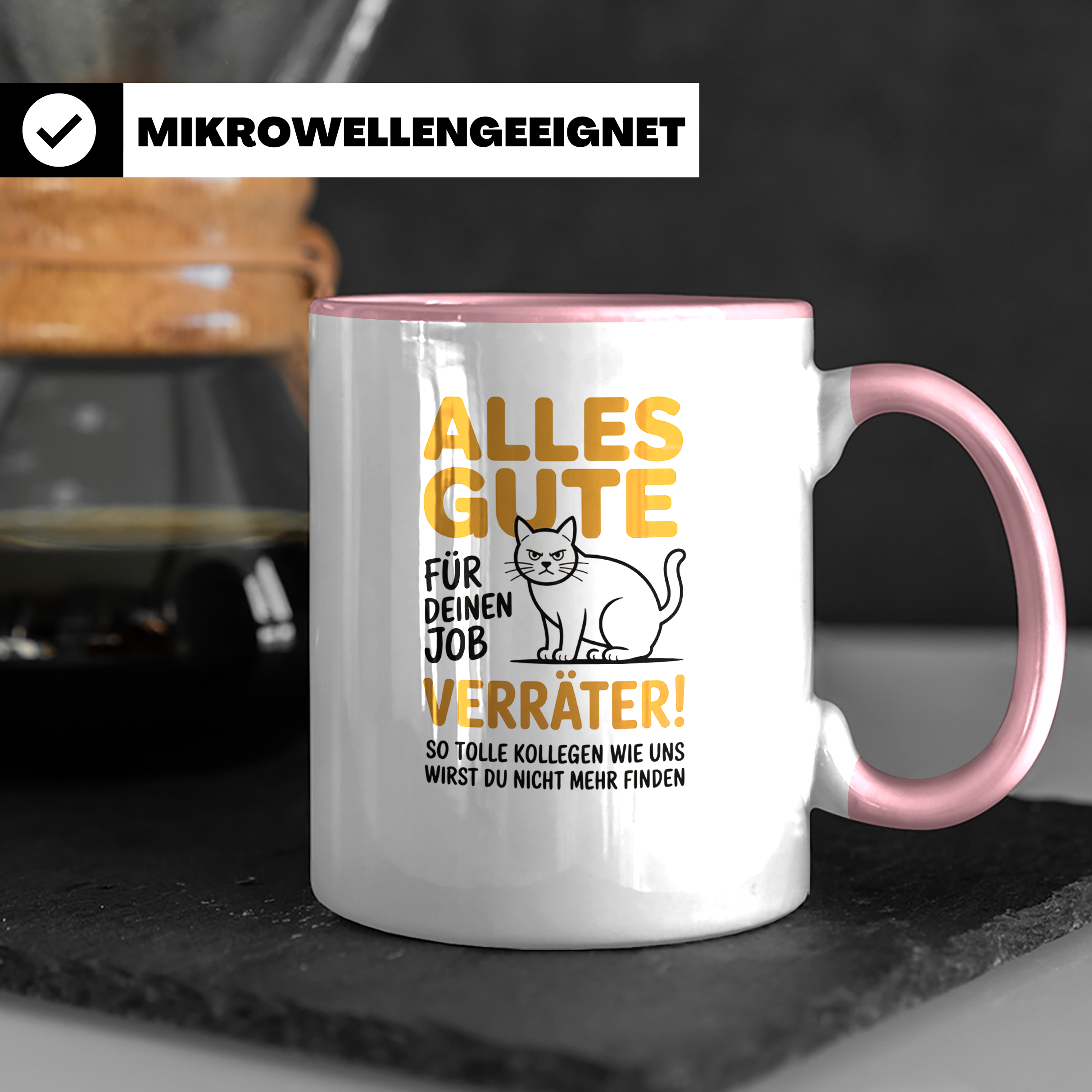 Jobwechsel Tasse Katze Verräter - Abschiedsgeschenk Kollegen, Büro, Neue Arbeitsstelle, Ironie, Sarkasmus, Geschenkidee Mitarbeiterin