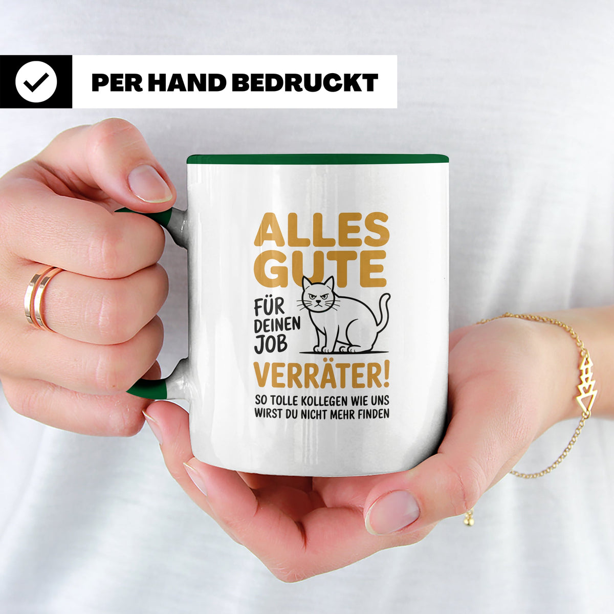 Jobwechsel Tasse Katze Verräter - Abschiedsgeschenk Kollegen, Büro, Neue Arbeitsstelle, Ironie, Sarkasmus, Geschenkidee Mitarbeiterin