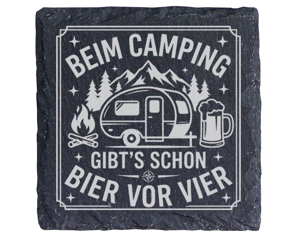 Schiefertafel Untersetzer Camping Geschenk für Wohnwagen Liebhaber lus – Bild 1