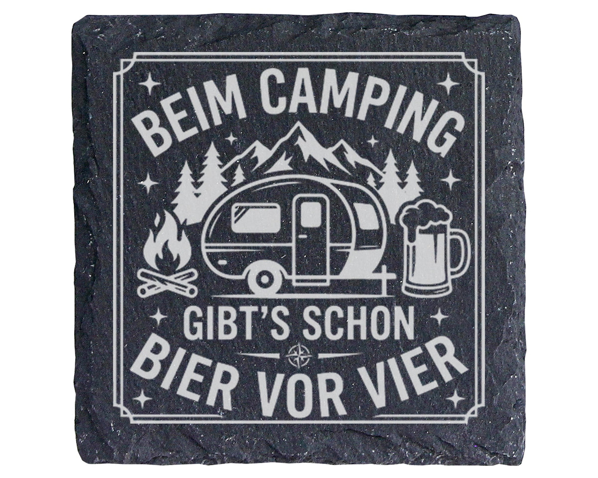 Schiefertafel Untersetzer Camping Geschenk für Wohnwagen Liebhaber lus – Bild 1
