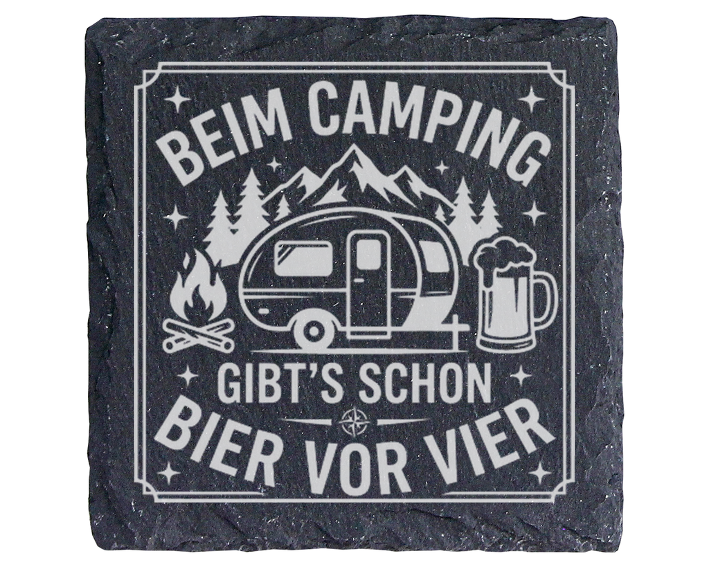 Schiefertafel Untersetzer Camping Geschenk für Wohnwagen Liebhaber lus – Bild 1