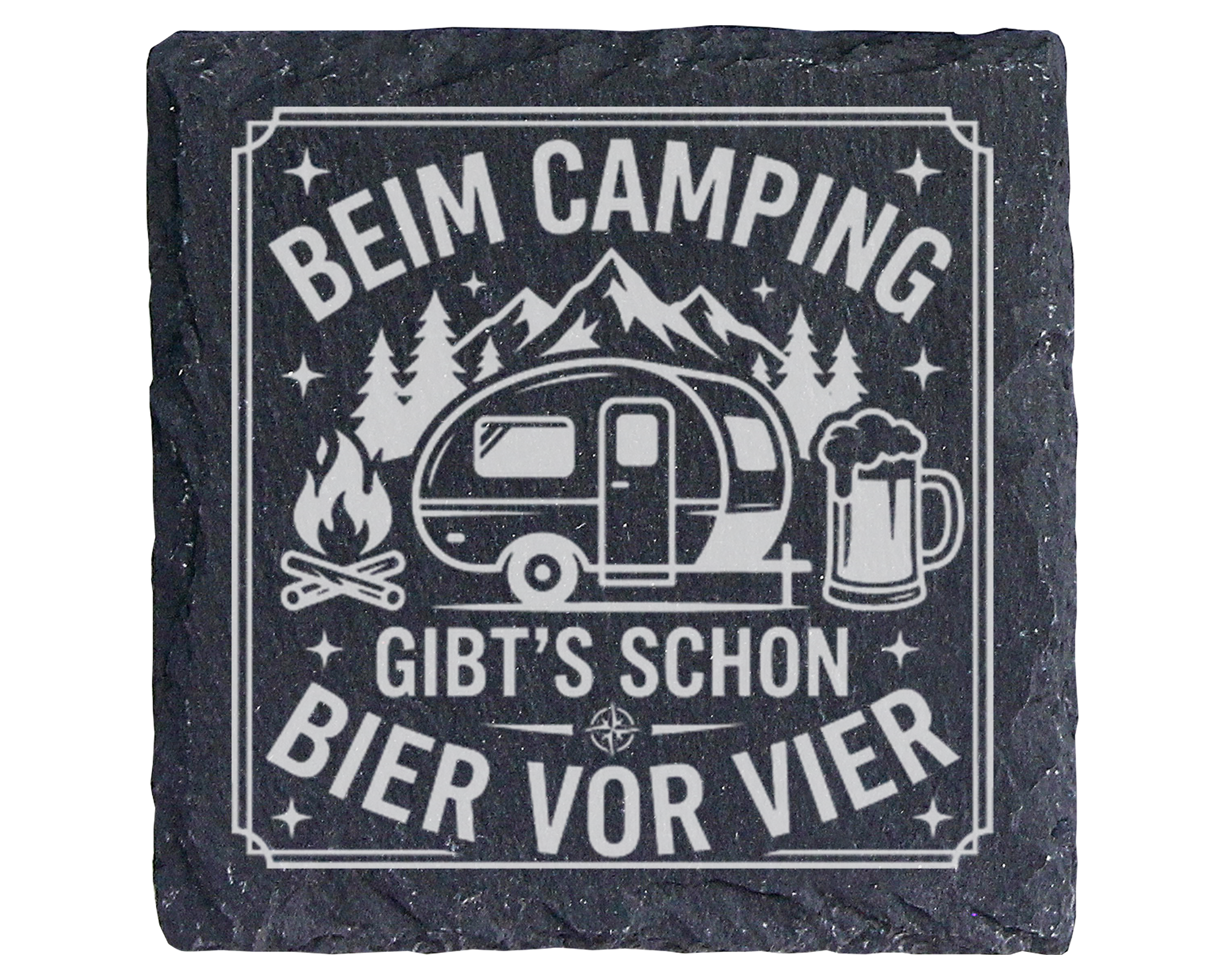 Schiefertafel Untersetzer Camping Geschenk für Wohnwagen Liebhaber lus – Bild 1