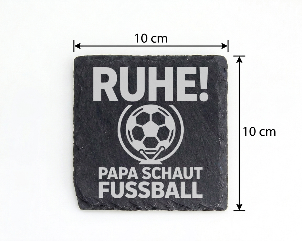 Schiefertafel Untersetzer Ruhe Papa schaut Fußball Geschenk für Fußbal – Bild 4