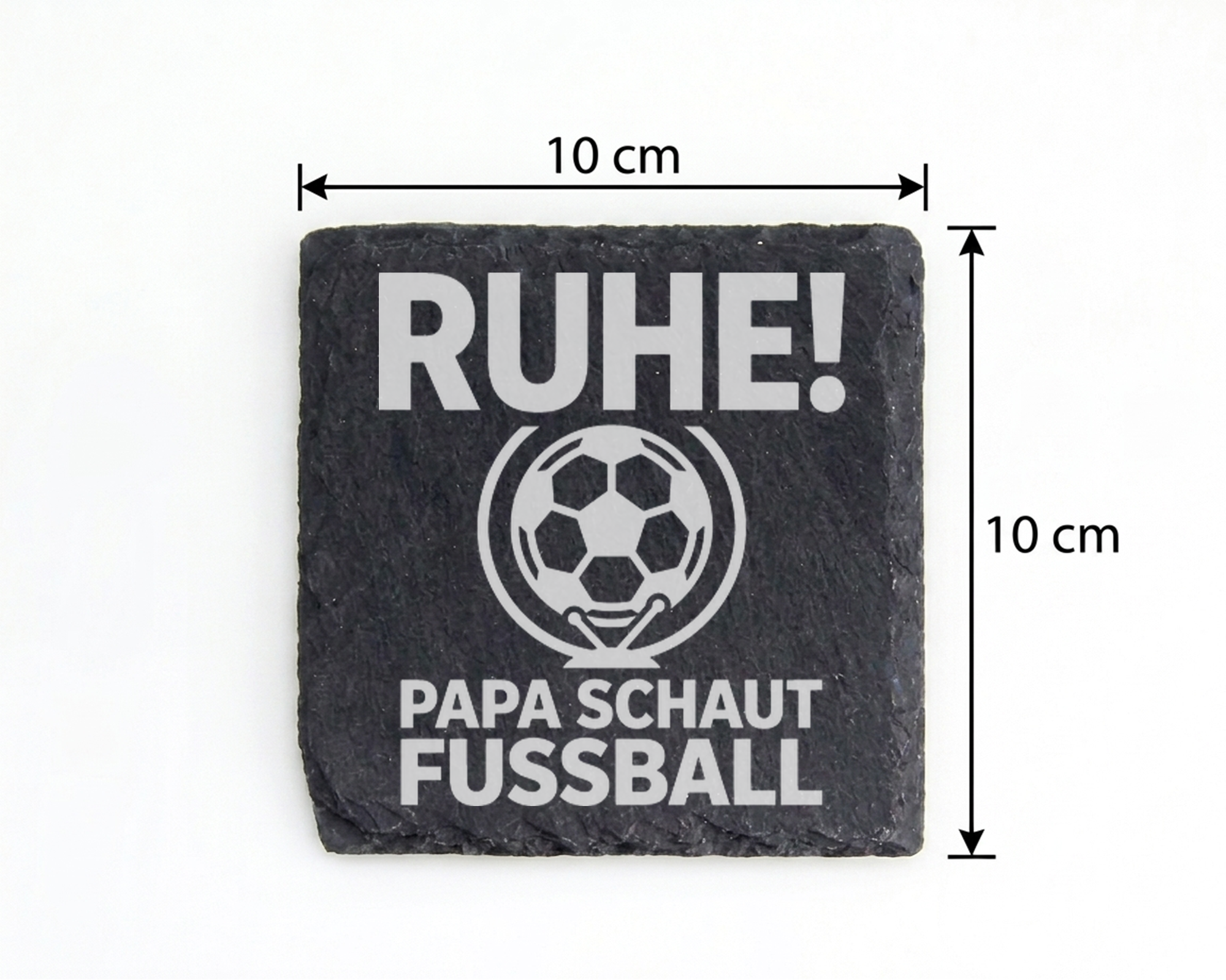 Schiefertafel Untersetzer Ruhe Papa schaut Fußball Geschenk für Fußbal – Bild 4