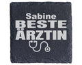 Schiefer Untersetzer Beste Ärztin Personalisiert - Geschenk für Doktor – Bild 1