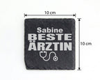 Schiefer Untersetzer Beste Ärztin Personalisiert - Geschenk für Doktor – Bild 4