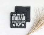 Schiefer Untersetzer My Wife Is Italian Nothing Scares Me - Geschenk f – Bild 2