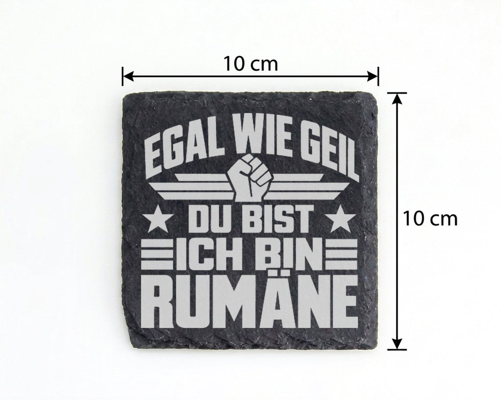 Schiefer Untersetzer Egal Wie Geil Ich Bin Eine Rumäne - Geschenk für  – Bild 4