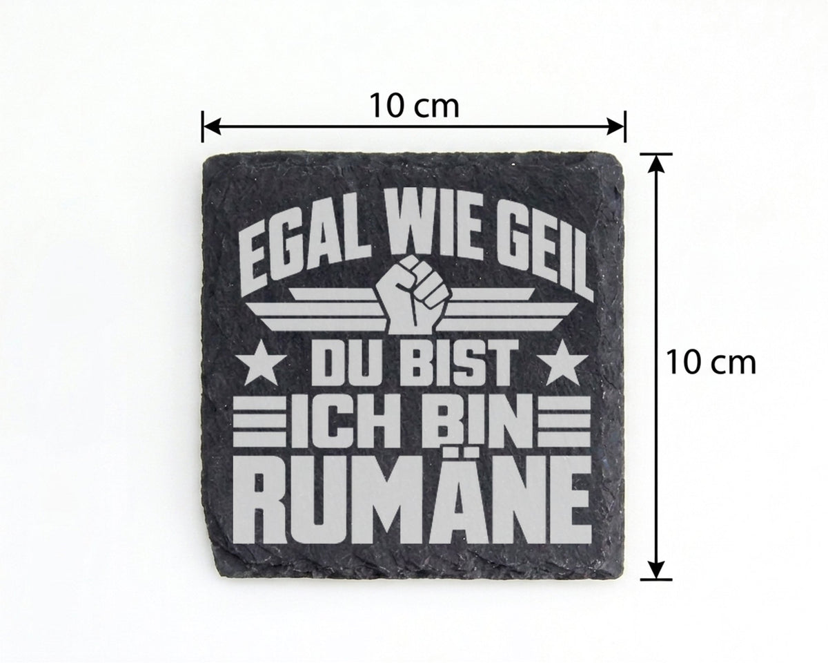 Schiefer Untersetzer Egal Wie Geil Ich Bin Eine Rumäne - Geschenk für  – Bild 4