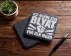 Schiefer Untersetzer Blyat Faust Spruch - Ich Nehme Kein Blatt Vor Den – Bild 5