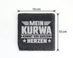 Schiefer Untersetzer Mein Kurwa Kommt Von Herzen - Lustiges Geschenk F – Bild 4