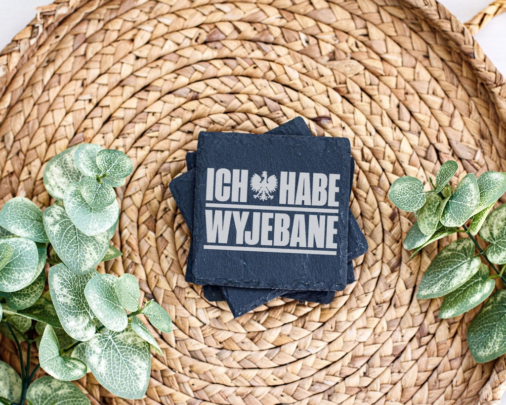 Schiefer Untersetzer Wyjebane Polnischer Adler Spruch - Geschenk für P – Bild 3