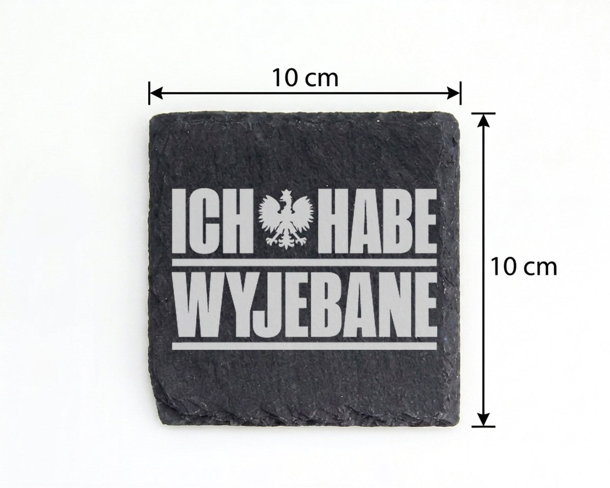 Schiefer Untersetzer Wyjebane Polnischer Adler Spruch - Geschenk für P – Bild 4