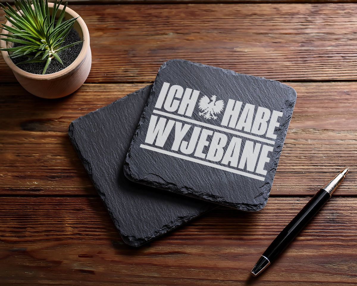 Schiefer Untersetzer Wyjebane Polnischer Adler Spruch - Geschenk für P – Bild 5