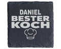 Schiefer Untersetzer Bester Koch Personalisiert Mit Wunschname - Gesch – Bild 1