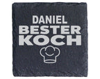 Schiefer Untersetzer Bester Koch Personalisiert Mit Wunschname - Gesch – Bild 1