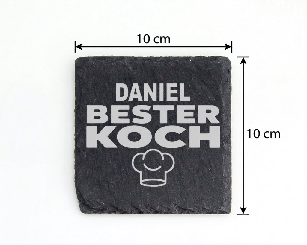 Schiefer Untersetzer Bester Koch Personalisiert Mit Wunschname - Gesch – Bild 4
