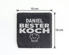 Schiefer Untersetzer Bester Koch Personalisiert Mit Wunschname - Gesch – Bild 4