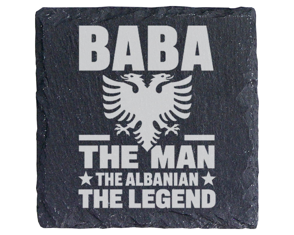 Schiefer Untersetzer Albanien Adler Baba The Man Legend - Geschenk für – Bild 1