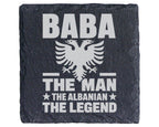 Schiefer Untersetzer Albanien Adler Baba The Man Legend - Geschenk für – Bild 1