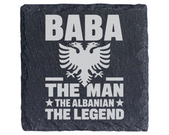 Schiefer Untersetzer Albanien Adler Baba The Man Legend - Geschenk für – Bild 1