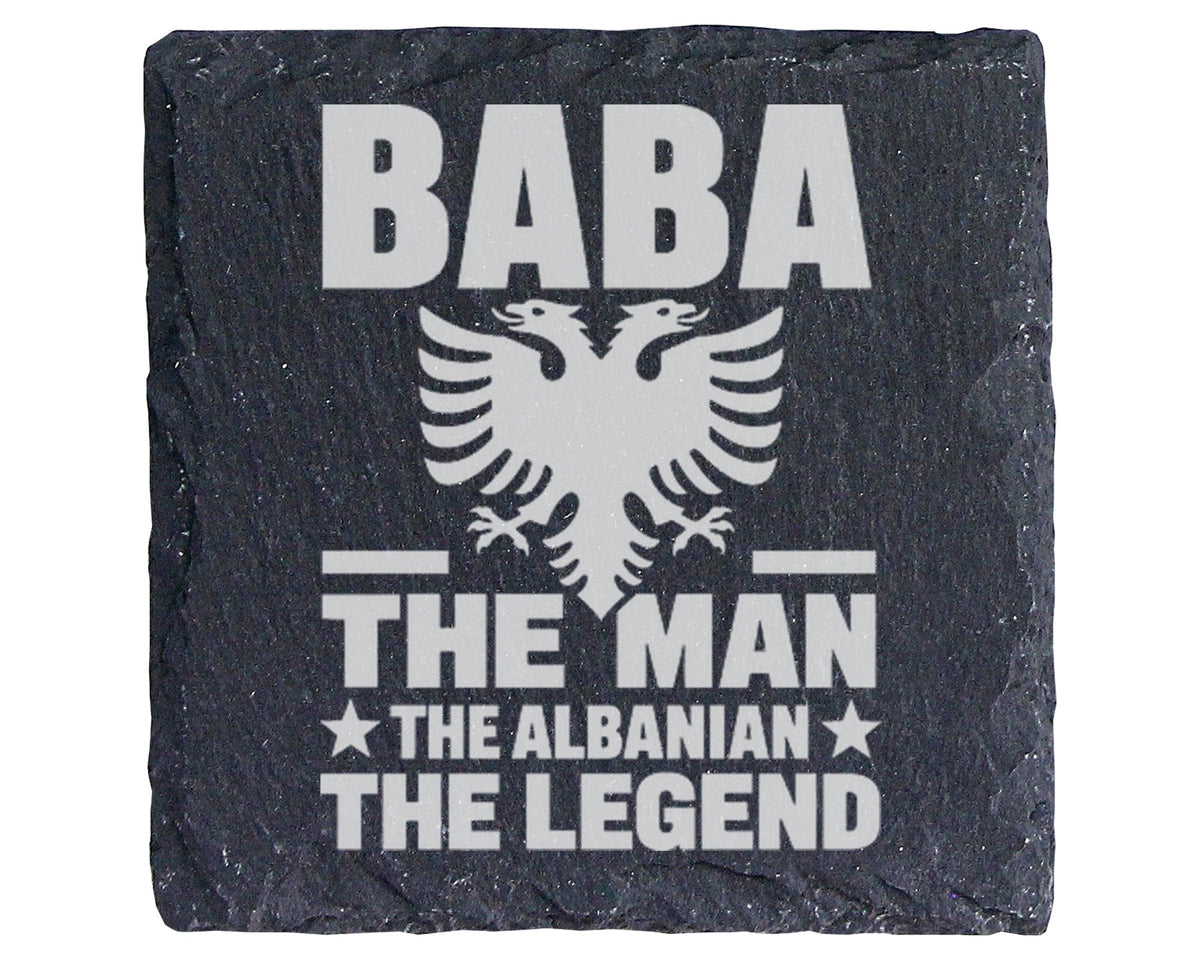 Schiefer Untersetzer Albanien Adler Baba The Man Legend - Geschenk für – Bild 1