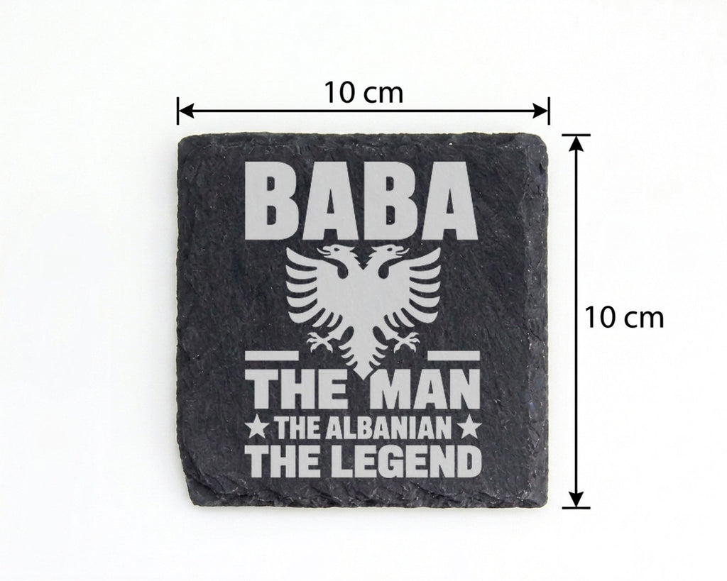 Schiefer Untersetzer Albanien Adler Baba The Man Legend - Geschenk für – Bild 4