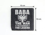 Schiefer Untersetzer Albanien Adler Baba The Man Legend - Geschenk für – Bild 4