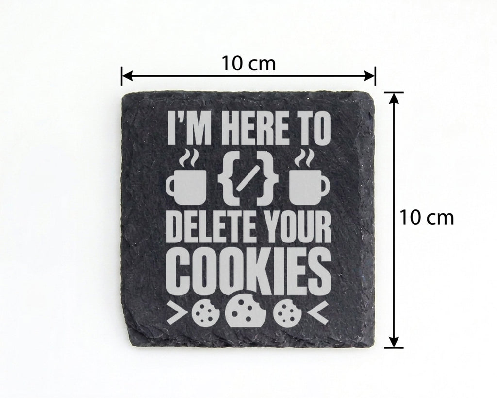 Schiefer Untersetzer Delete Your Cookies Spruch - Lustiges Geschenk fü – Bild 4