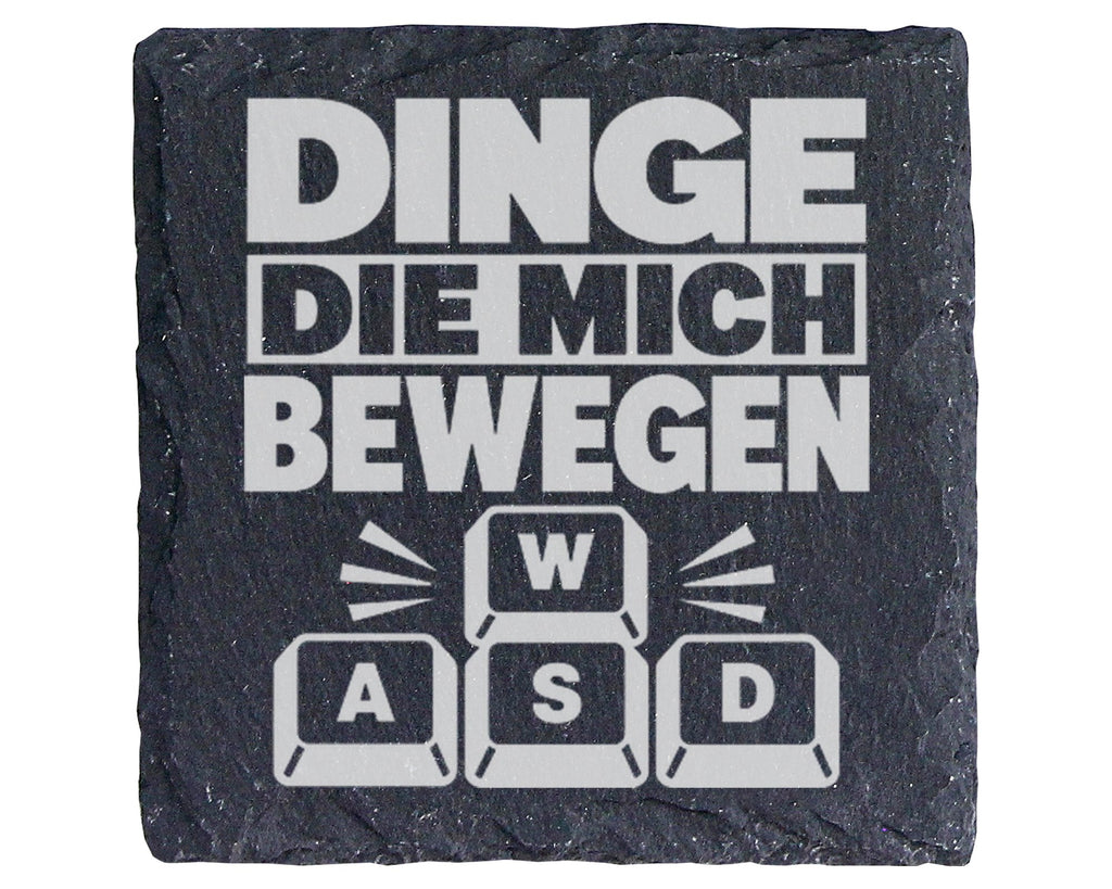 Schiefer Untersetzer Dinge Die Mich Bewegen Wasd Tasten - Lustiges Ges – Bild 1