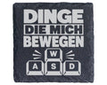 Schiefer Untersetzer Dinge Die Mich Bewegen Wasd Tasten - Lustiges Ges – Bild 1